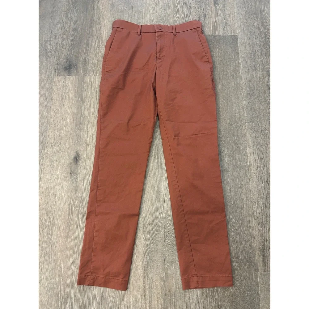 Banana Republic Mens Slim Fit Chino Pants Rust‎ Orange Burnt Sienna 31x30